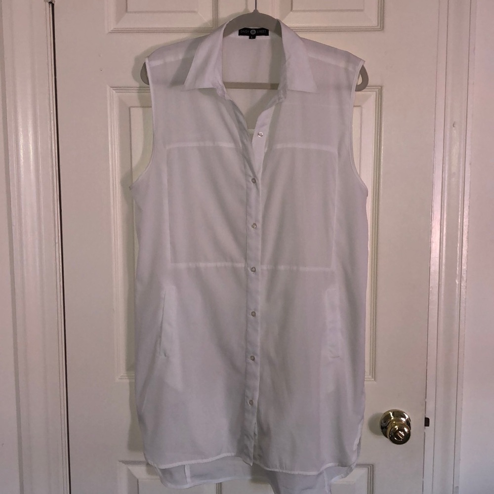 White button up dress
